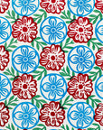 Snowshill in Blue, Red and Green on White