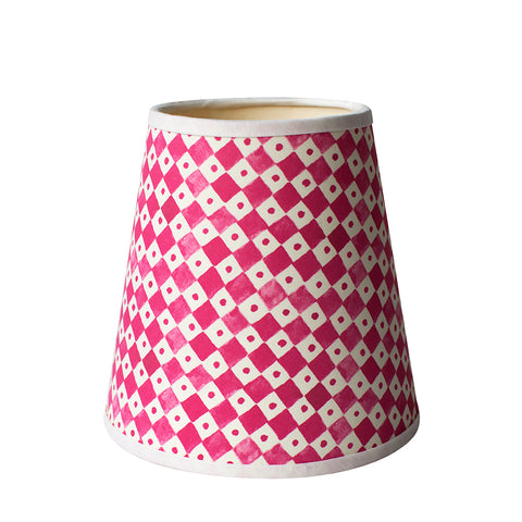 Sample Sale Lampshades Joy Of Print Checkerboard in Pomegranate (Wall Light)