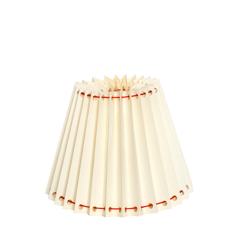 Ivory Pleated Lampshade with Red Cotton