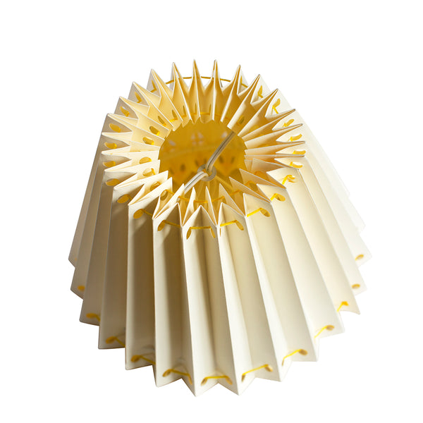 Ivory Pleated Lampshade with Yellow Cotton