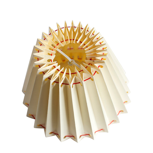 Ivory Pleated Lampshade with Red Cotton