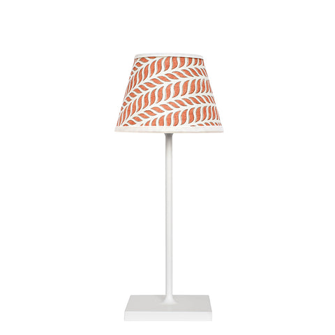 Large Chalky White Cordless Lamp and Delphine Terracotta Lampshade