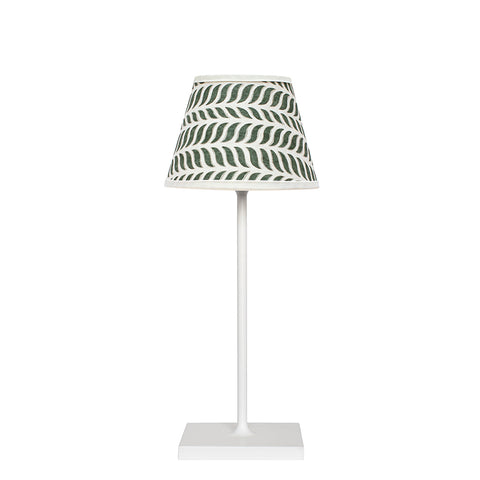 Large Chalky White Cordless Lamp and Delphine Kelp Lampshade