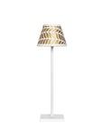 Small Chalky White Cordless Lamp and Delphine in Full Gold Lampshade