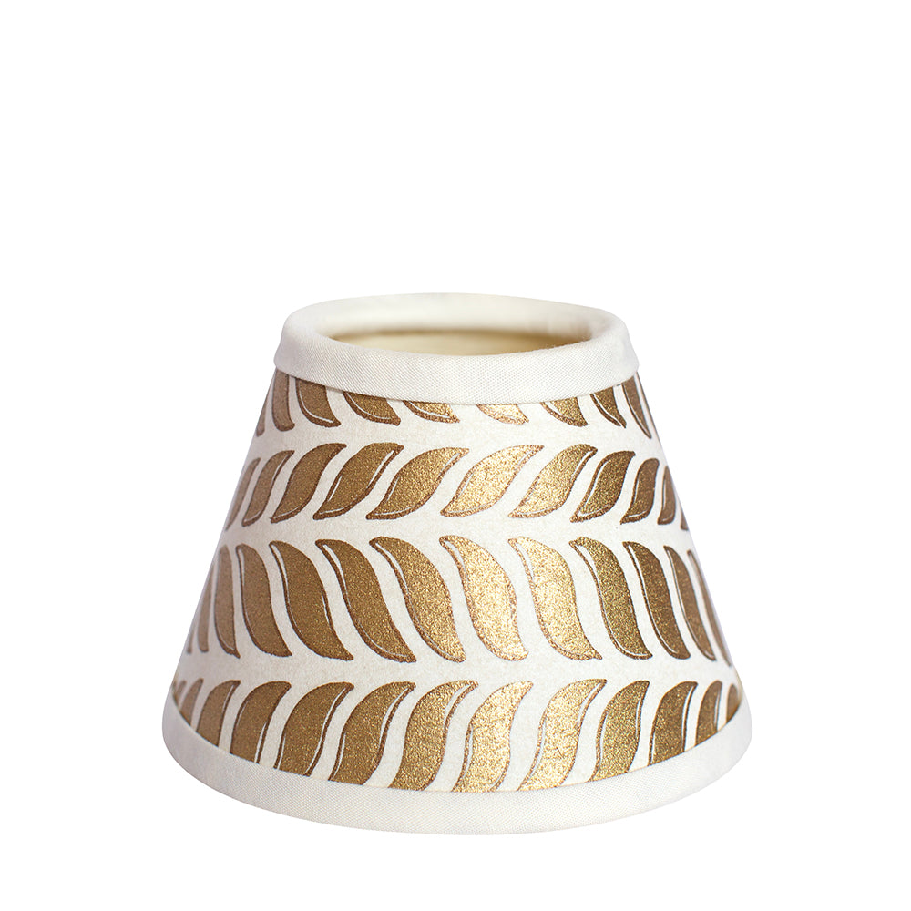 Small Chalky White Cordless Lamp and Delphine in Full Gold Lampshade